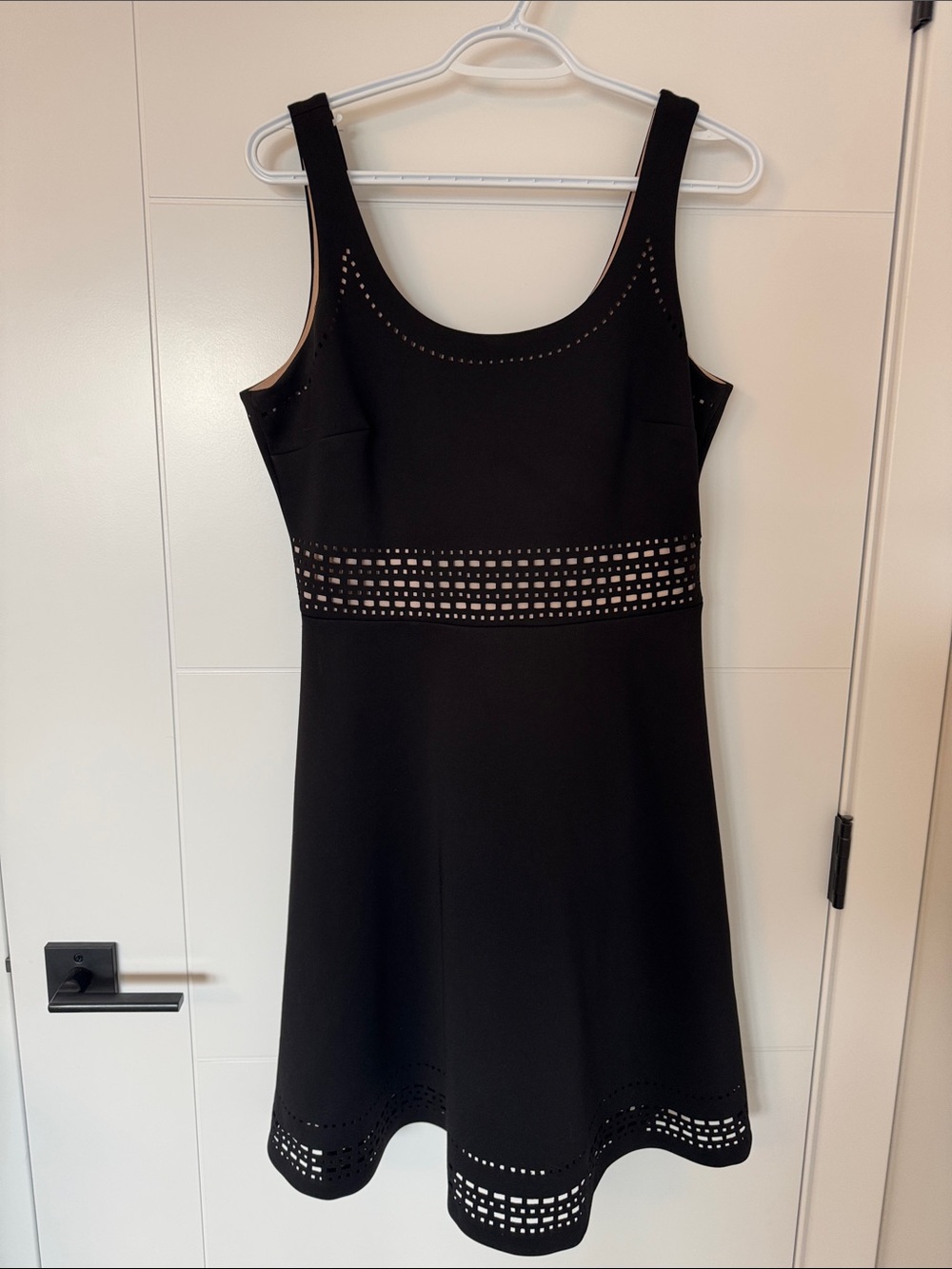 Black Laser-Cut A-Line Women's Dress